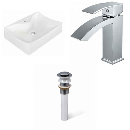 21.5-in. W Above Counter White Vessel Set For 1 Hole Center Faucet